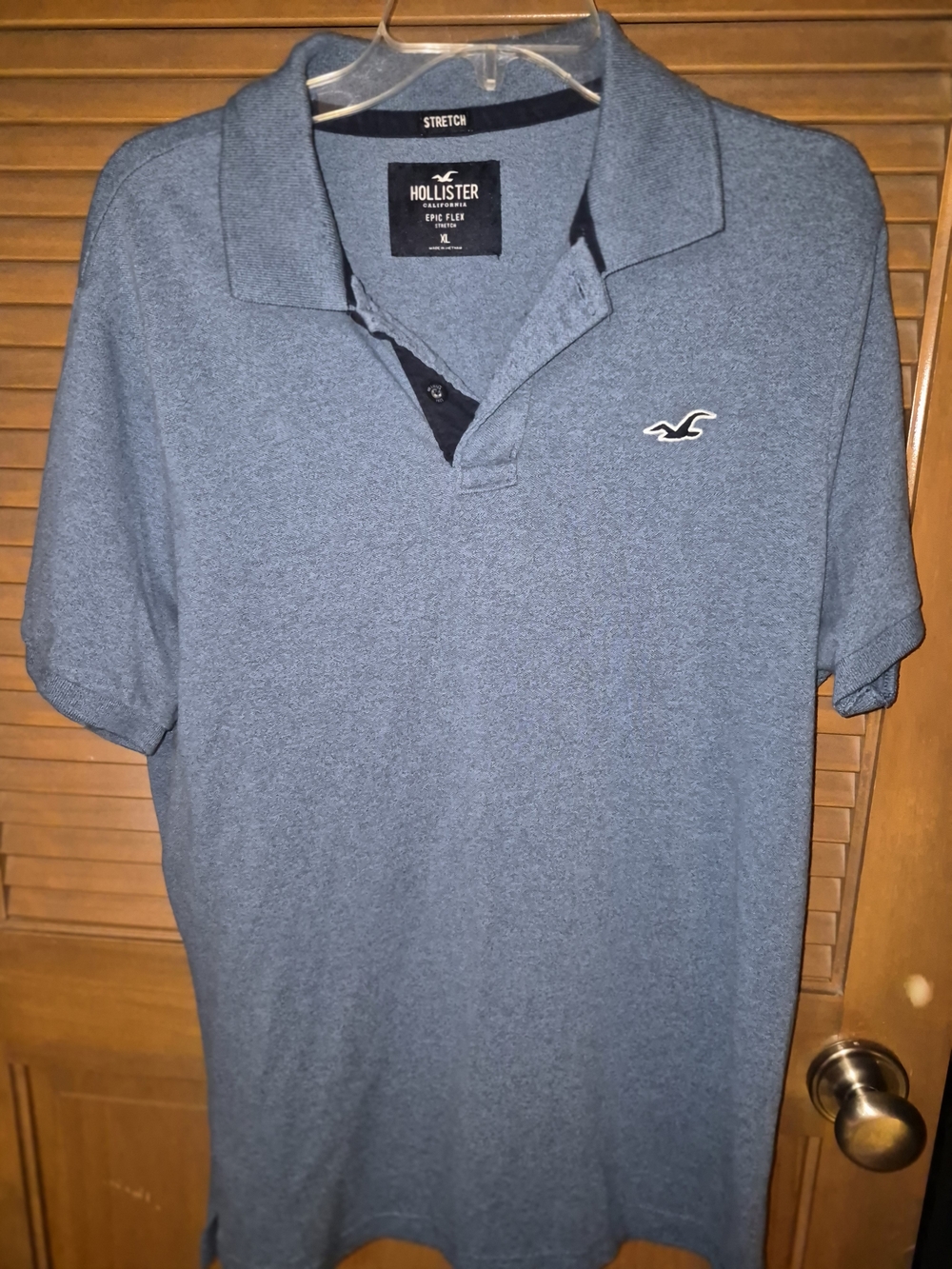 Hollister Men’s Heather Slate Polo with Logo